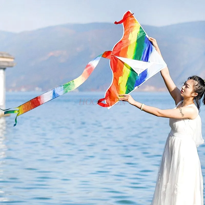 Spersonalizowany latawiec Rainbow dla dzieci Łatwy do latania latawiec fotograficzny dla dorosłych Latawiec wysokiej klasy Duży i wysokiej klasy latawiec