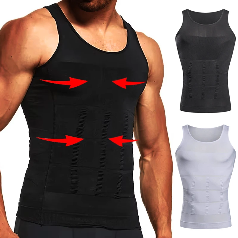 

Men's Compression Body Shaper Tank Top, Slimming Vest Abs Abdomen Slim Gym Workout Tummy Control Compression Tank Top Shapewear