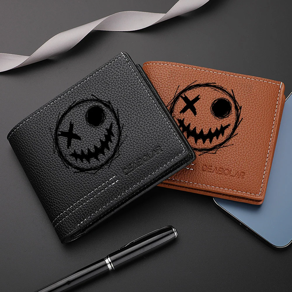 1Pc Men's Credit Card Wallet with Ghost Face Print - Multifunctional Large Capacity Coin Purse - Convenient for Carrying Id Cards, Driver's Licenses, Credit Cards, Suitable for Daily Use and as a Gift