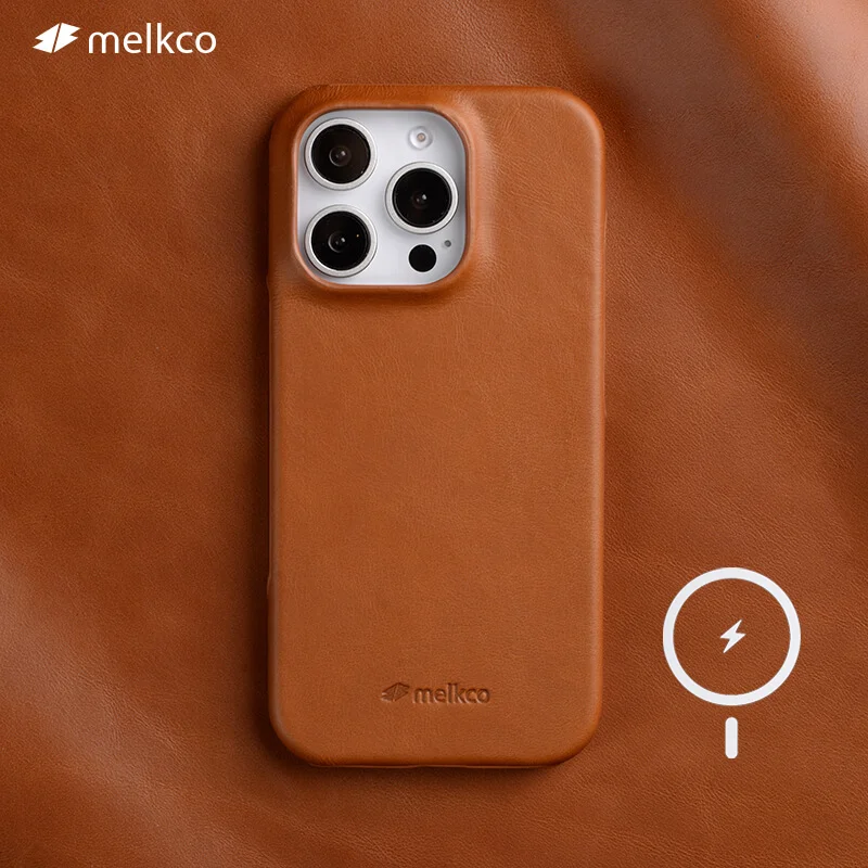 

Melkco Magnetic Oil Wax Genuine Leather Case for iPhone 16 Pro Max 16+ 16Pro Handmade Real Leather Phone Cover with Magsafe