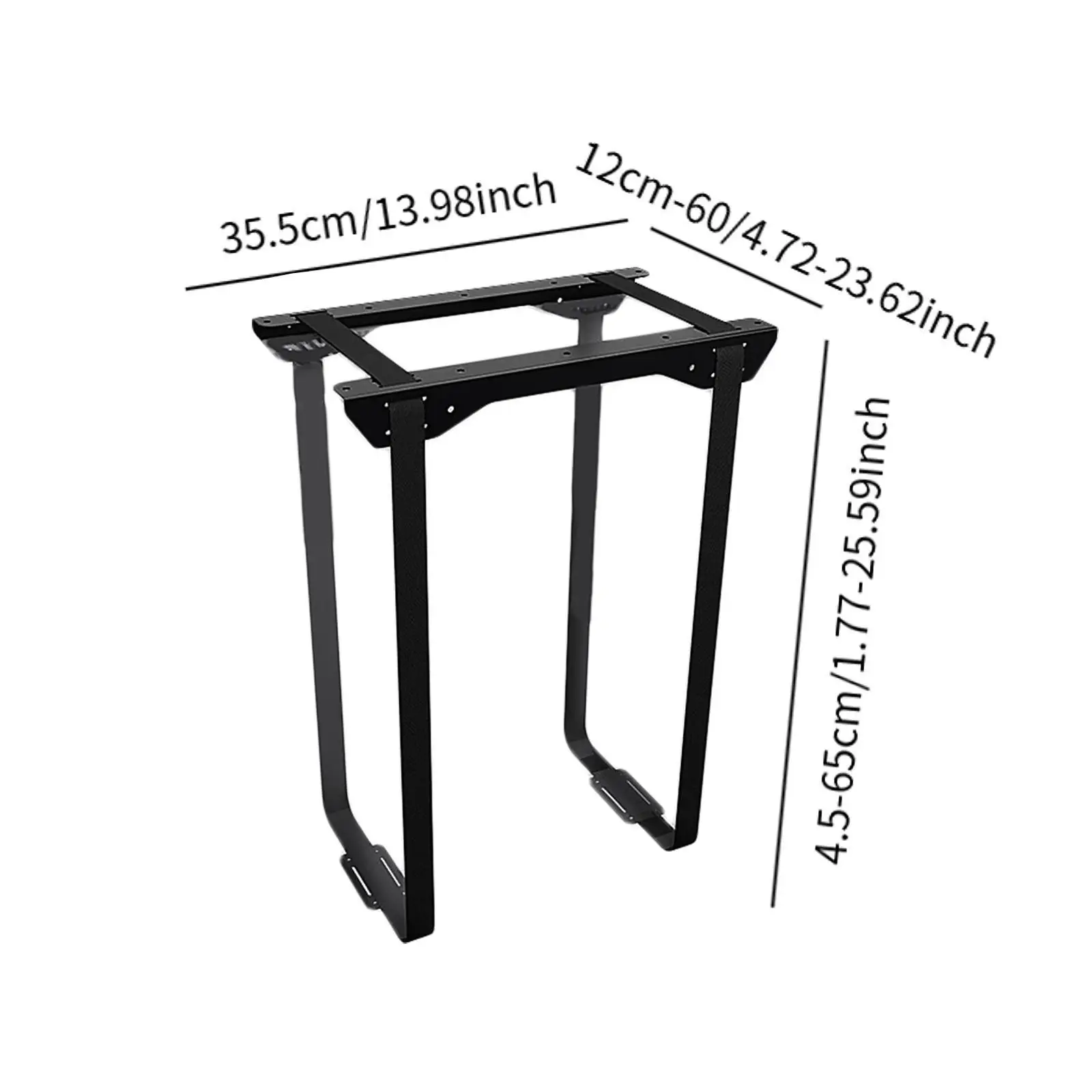 Desktop Computer Case Holder Under Desk Mount with Strong Load Bearing Steel Frame and Adjustable Nylon Straps for PC Tower