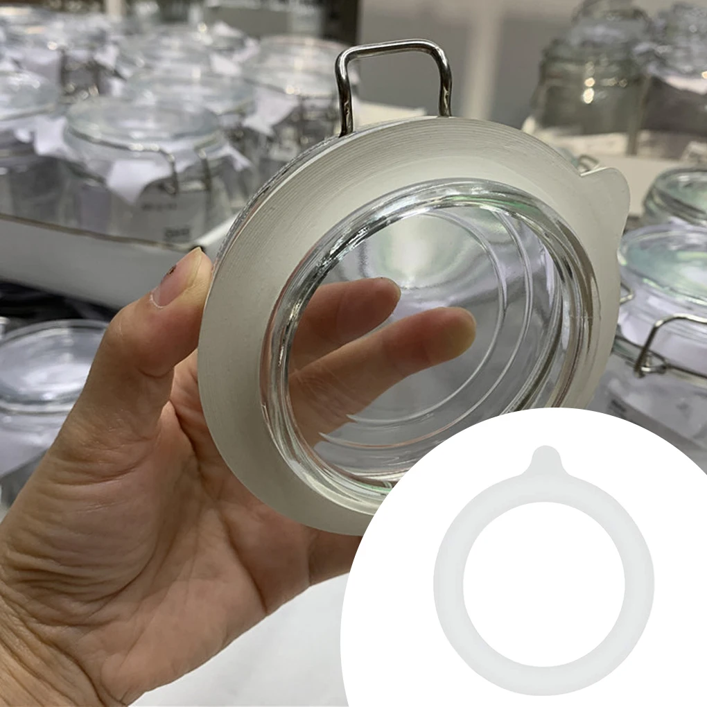 Gaskets Silicone Jars Replacement Leak-Proof Sealing Supplies Fits Lid