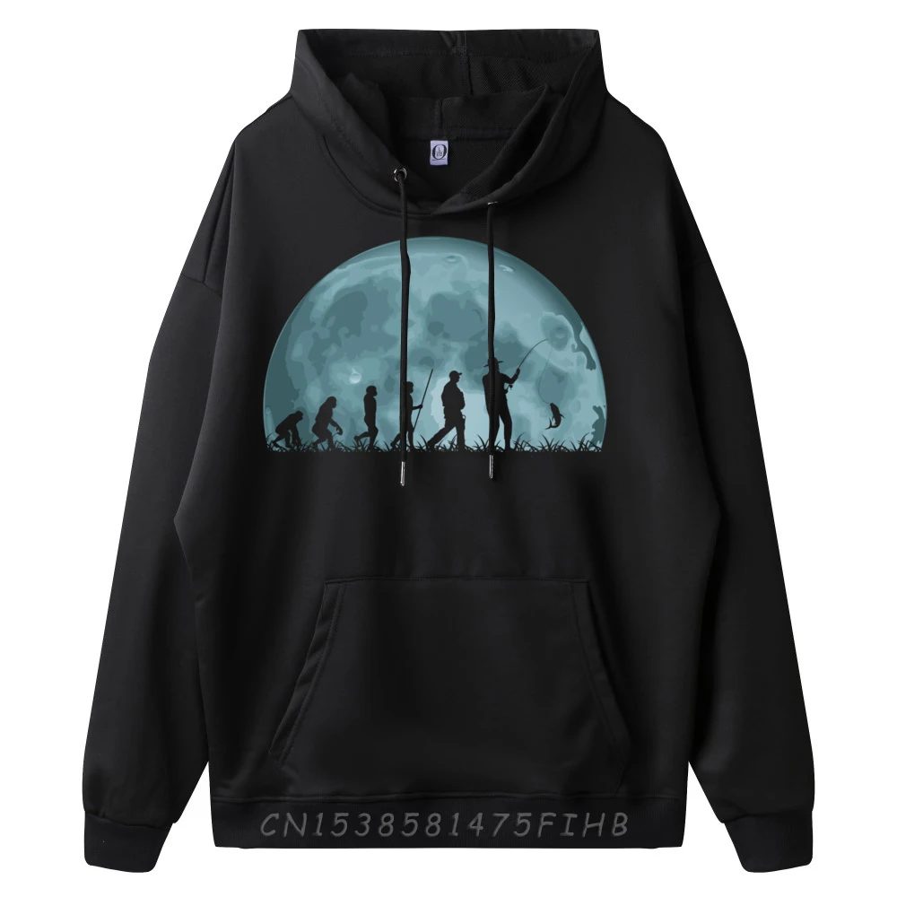 Fisherman Evolution Fishing Evolution Fishers Graphic Sweatshirts Polyester Fashionable and trendy Funny Sweatshirts Korean