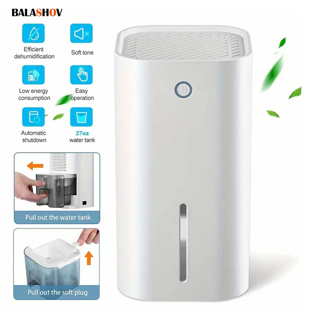 850mL Dehumidifier With Basic Air Filter Ft Portable Small Dehumidifier Auto-off Protection Humidity Control for Home Office