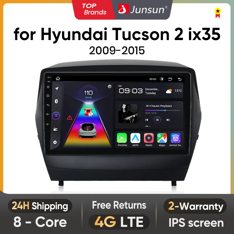 Junsun Car Radio For Hyundai Tucson 2 ix35 2009 - 2015 wireless CarPlay Android Auto car intelligent systems No 2 din 2din DVD