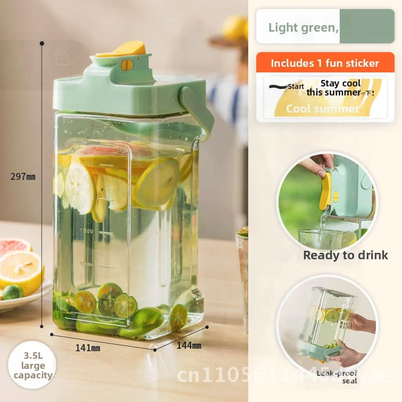 Household Large Capacity Beverage Barrel Cold Water Kettle with Faucet Household Cold Water Bottle Fruit Tea Barrel