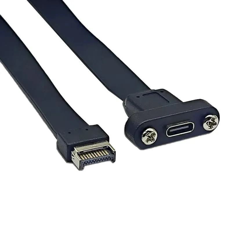 USB3.2 TYPE-E A-KEY to TYPE-C master tape screw hole 10Gbps short flat adapter cable data cable