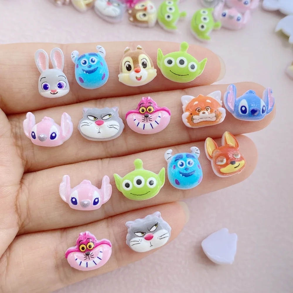 50 Stuks Nail Art Hars Cartoon Animal Cat, Three-eyed Monster Series Ontwerper Charmes Steentjes Diy Ambacht Voor Nagel