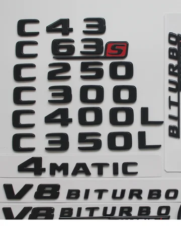 메르세데스 벤츠 C32 C43 C55 C63 AMG C180 C200 C220 C230 C240 C250 C280 C300 C320 C350 C350e C400 C300e C300de 용 블랙 엠블럼