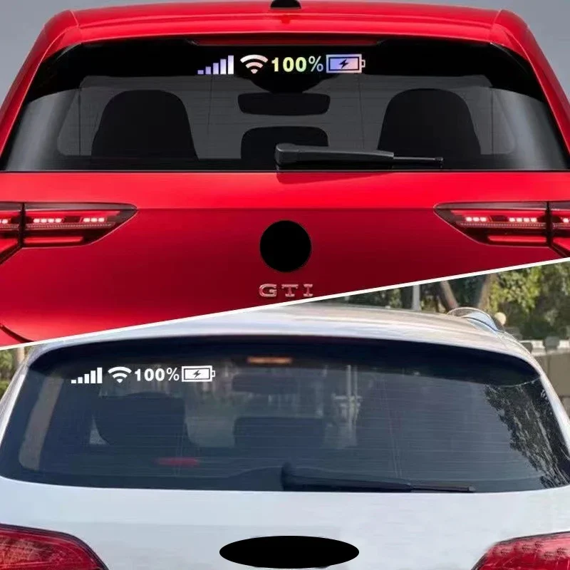 Auto Rear Windshield Stickers 5G Signal WiFi Power Reflective Truck Automobile Window Vinyl Decals on Car Mobile Phone Decor