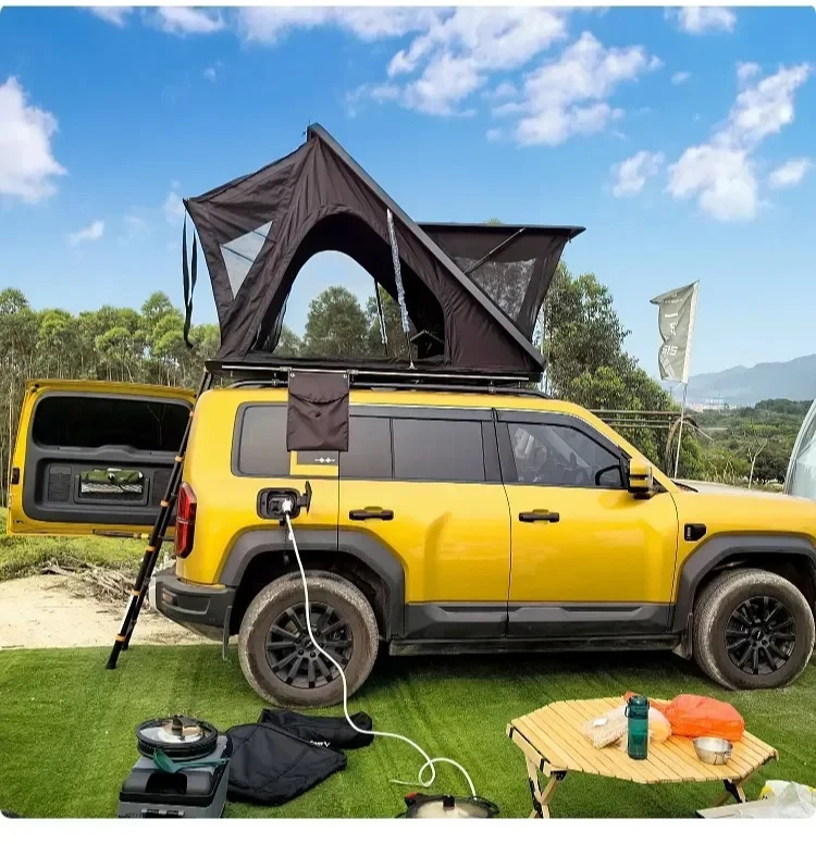 

Customizable ultra-thin car roof tent hard top self-driving tour explosion