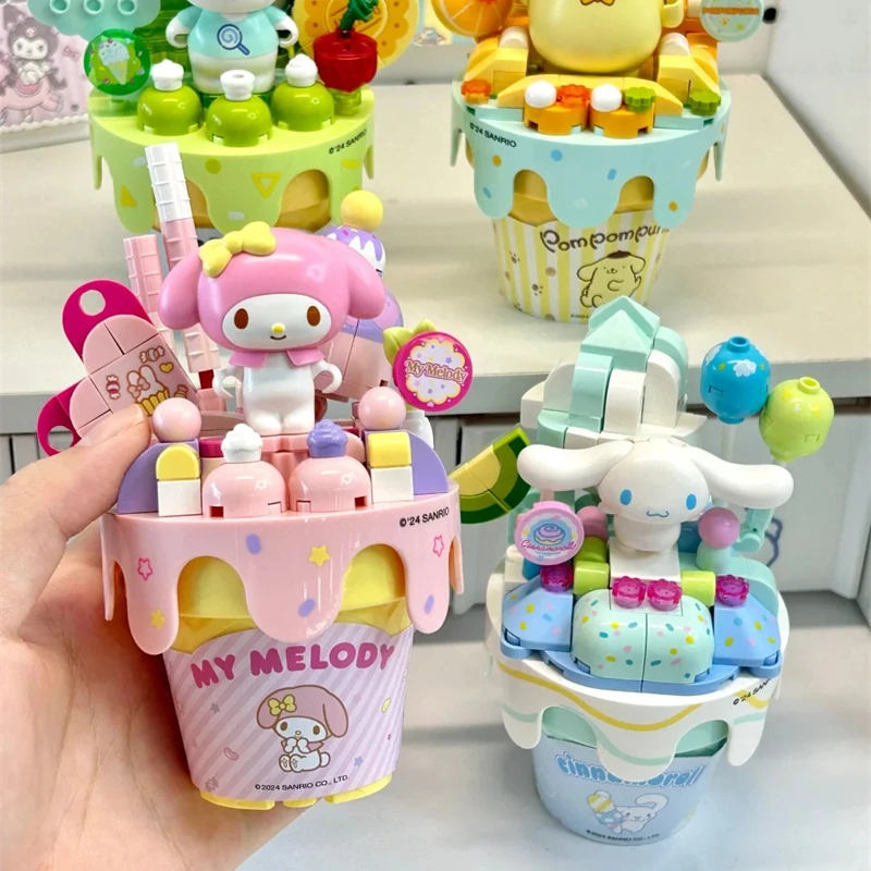 keeppley Pochacco building blocks Sanrio family ice cream series assembled model HelloKitty mymelody KuromiDIY hand-made toys