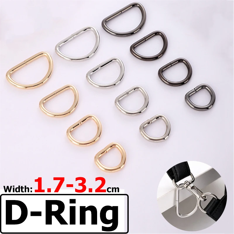 2/6/10pcs D-Ring Metal D Ring Adjustable Buckle Clasp for Leather Craft Bag Strap Belt Buckle Handle Shoulder Webbing