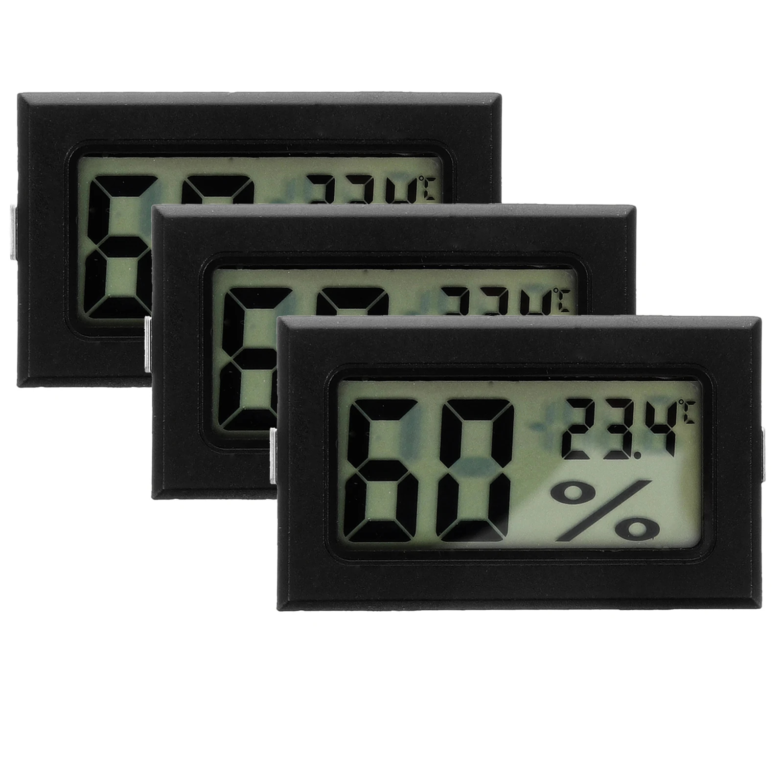 

3 Pcs Digital Hygrometer Thermometer Indoor Temperature Humidity Meter Black Home Office Weather Mini Hygrometer Small