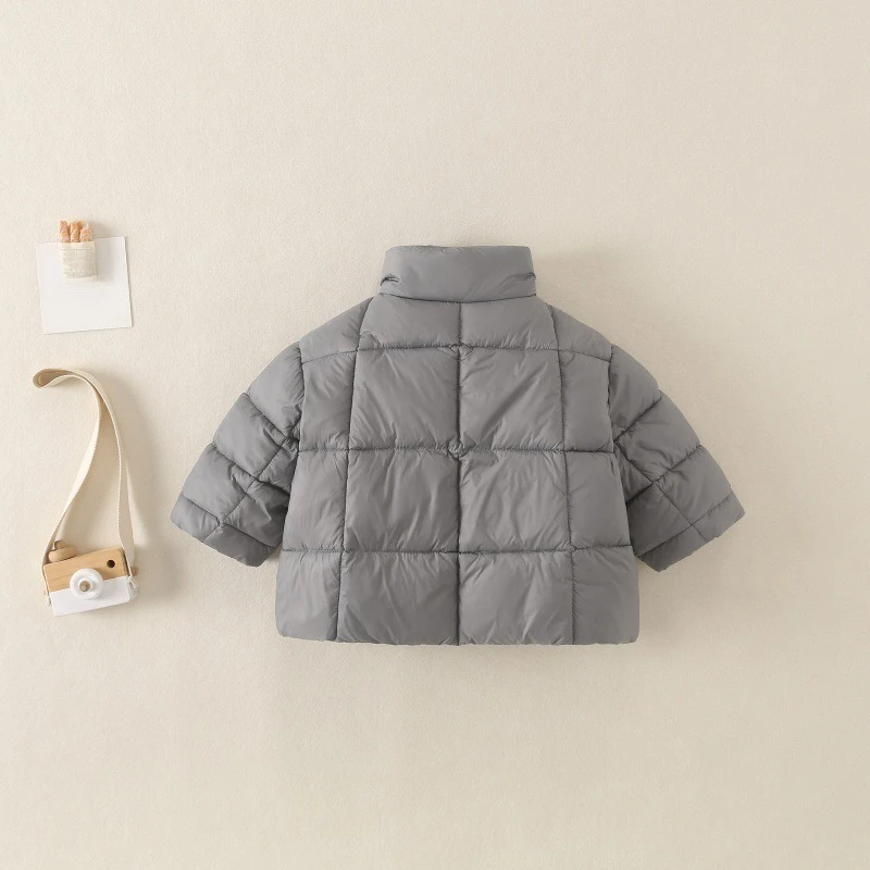 2026 New Winter Half Height Stand up Collar Fashionable and Simple Hot Selling Plaid Thread Thickened Warm Cotton Clothing