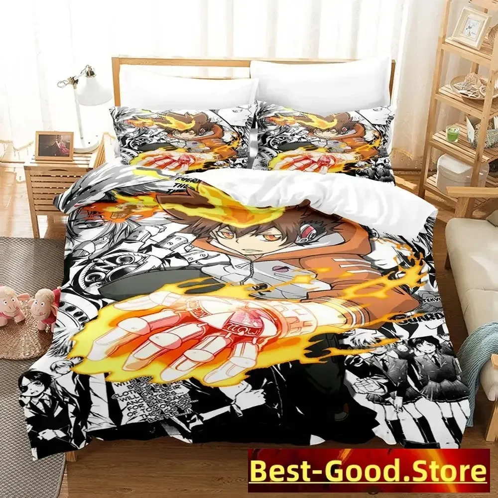 HITMAN REBORN Bedding Set Single Twin Full Queen King Size Bed Set Adult Kid Bedroom Duvetcover Sets Anime parure de lit Bed