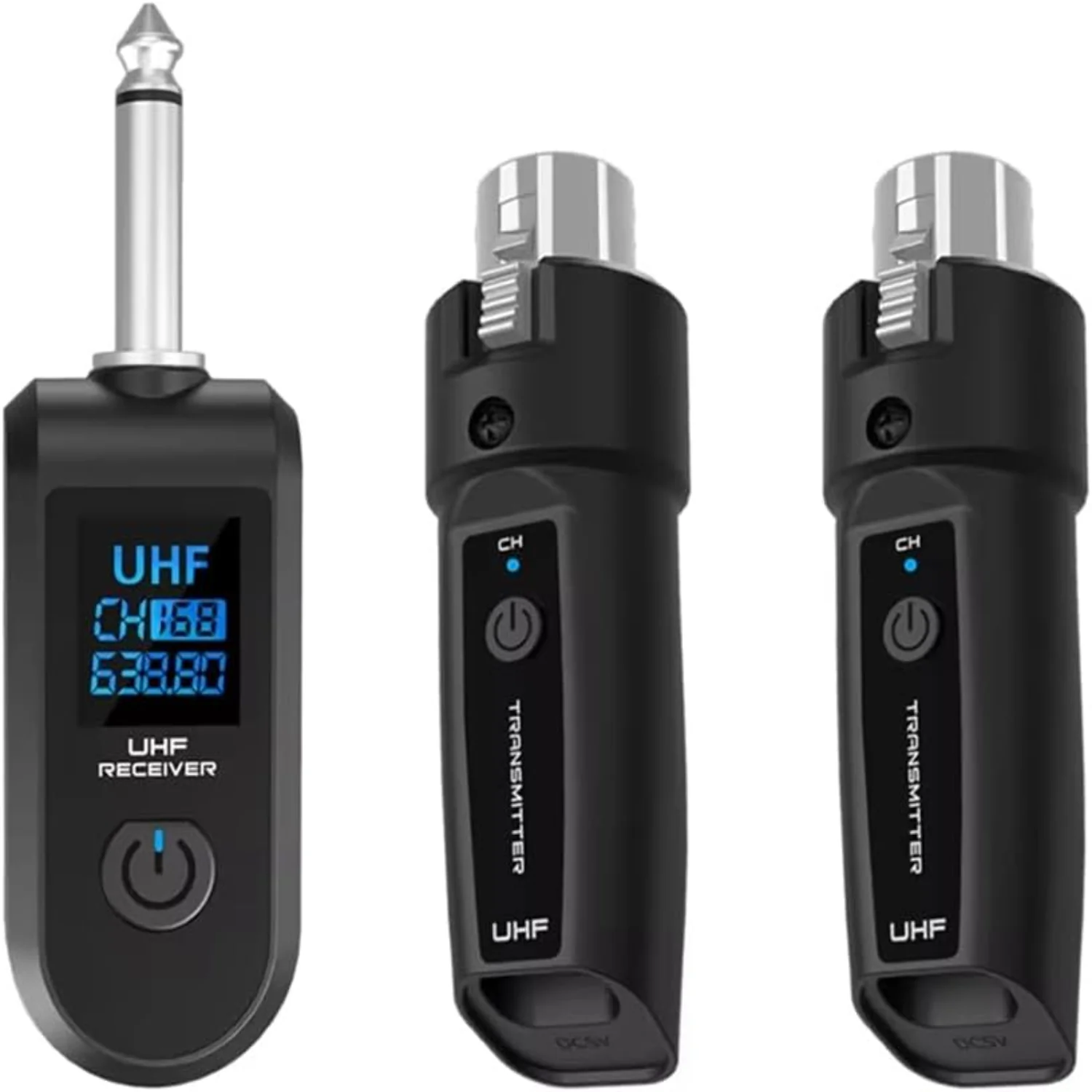 

Rechargeable XLR Transmitter and Receiver Signal Adapter Wireless Mic Adapter for Audio Mixer Dynamic Mic Electric Guitar Bass