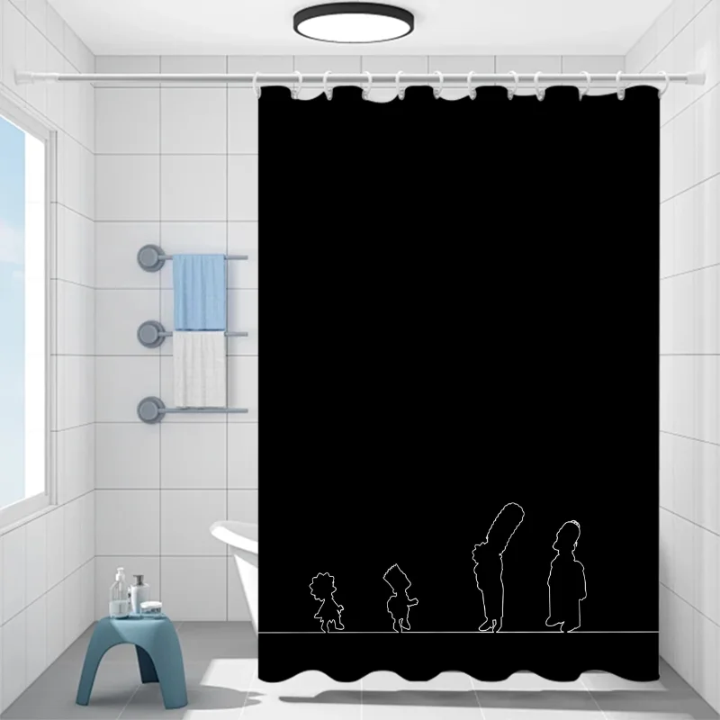 The Simpsons Bath Curtain for Quarto Bathroom Shower Curtains Folding Partition Accessories Bedrooms Houses Rooms Waterproof Set