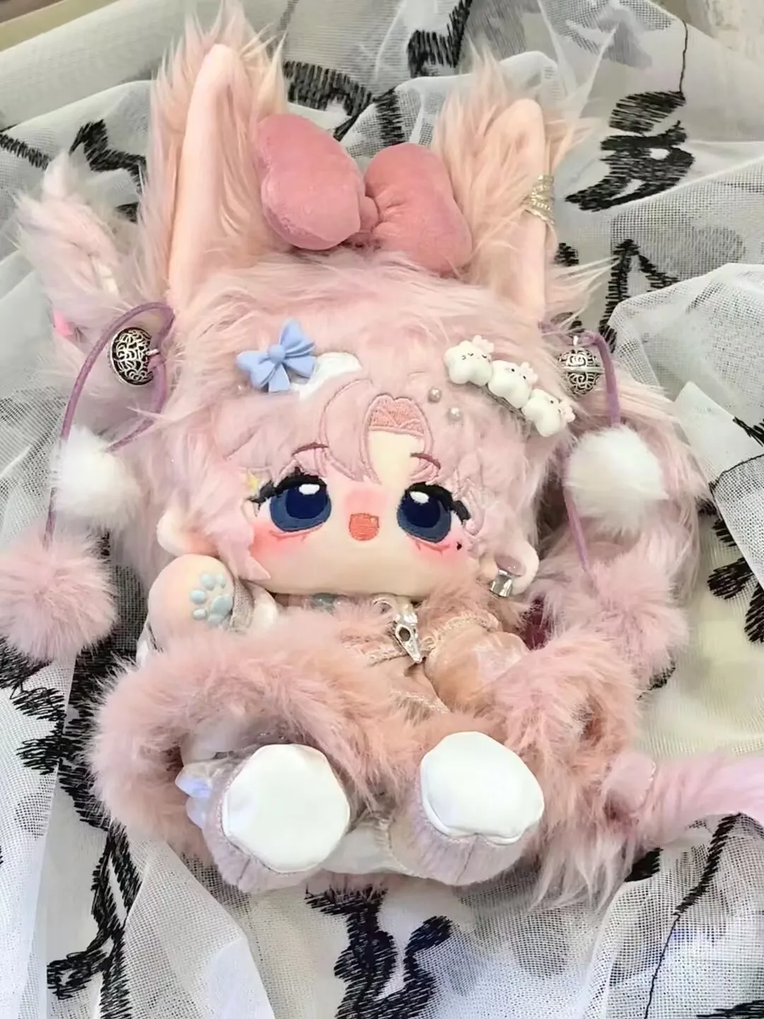 Vêtements de poupée en coton 20CM, vêtements tibétains, mignon, attribut de jeu, poupée masculine et féminine en peluche, style ethnique, ensemble de vêtements de robe tibétaine