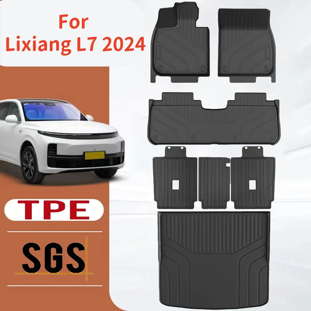 

TPE Floor Mats for Lixiang L7 2024, L7 Pro Max Ultra Waterproof Non-slip Foot Pad Car Carpet Black Floor Liners and Trunk Mats