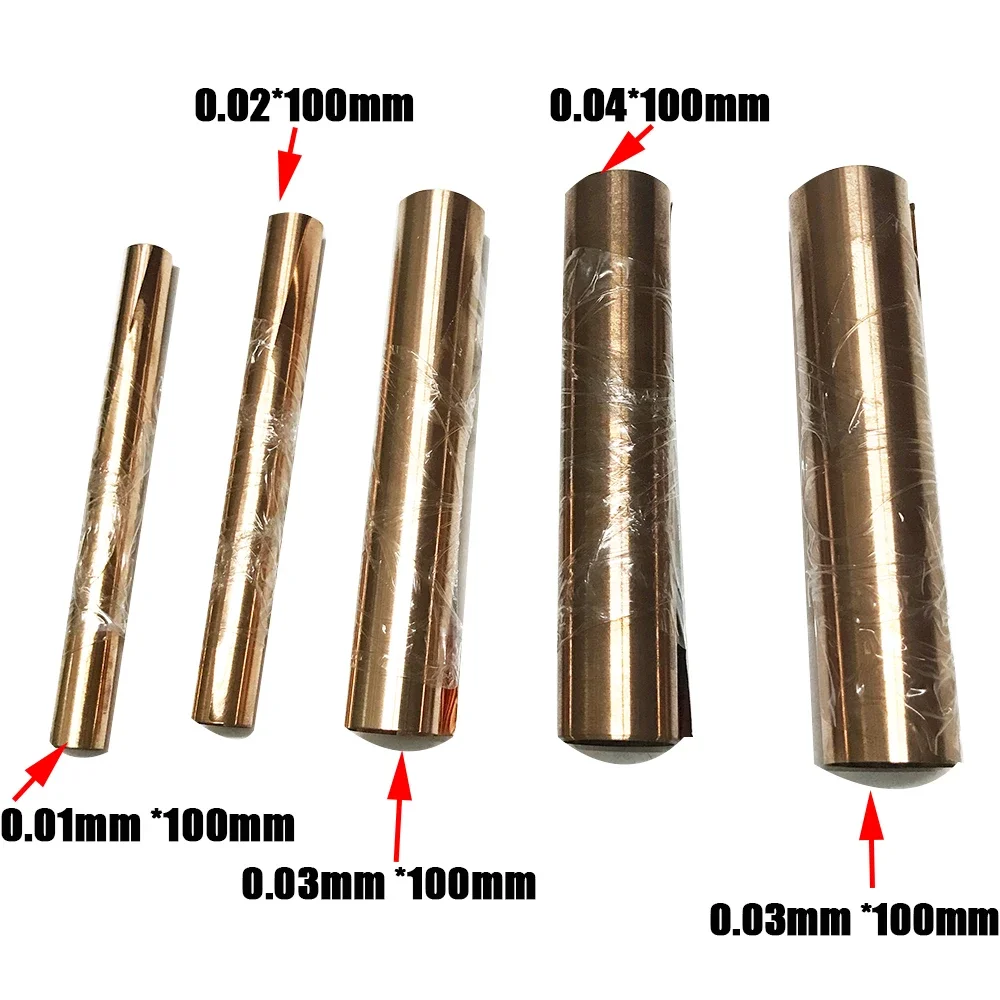 

Pure Copper Copper Foil Strip 1m Shielded Sheet Width 100mm Thickness 0.02mm 0.03mm 0.04mm 0.05mm Double-sided Conductive Roll