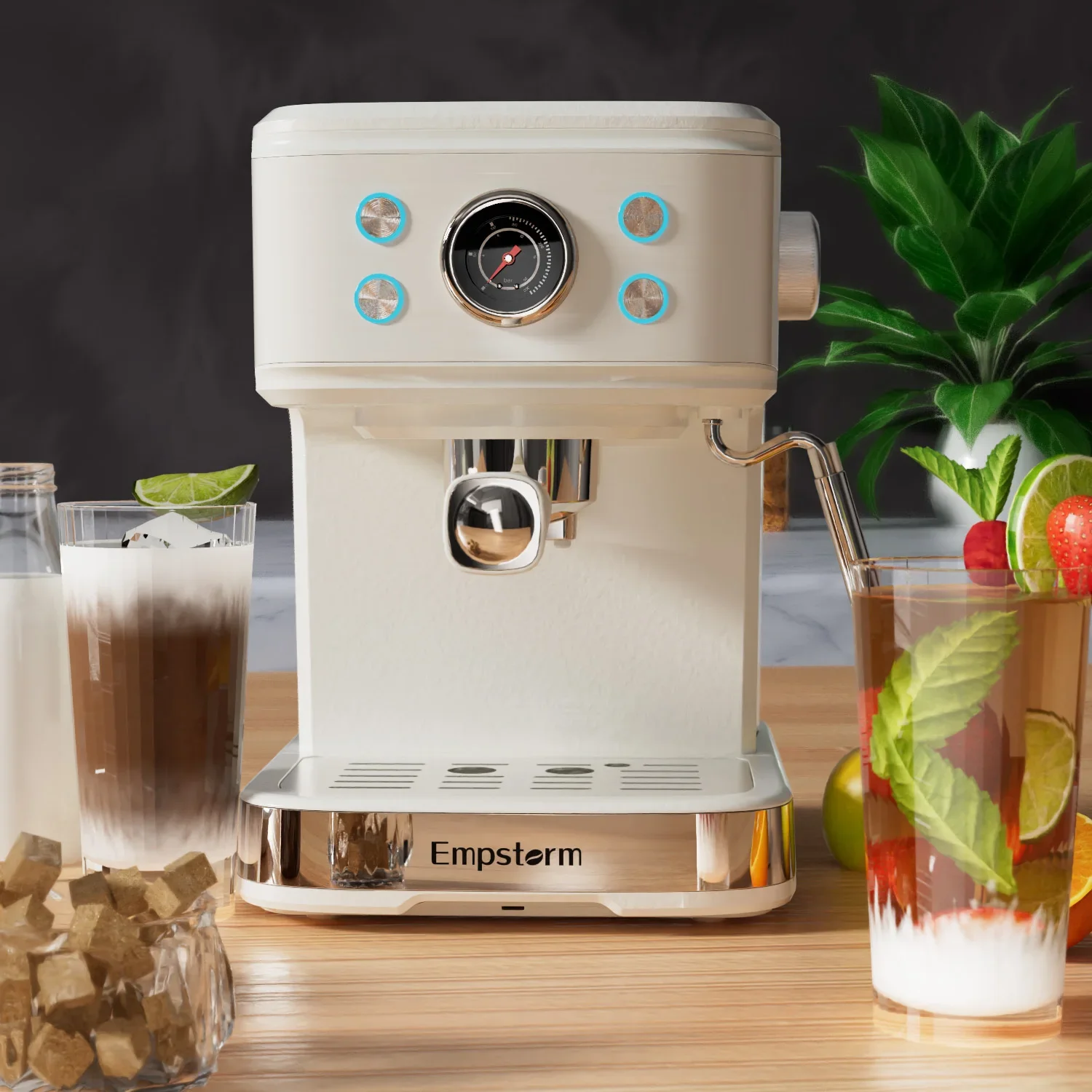 

Hotel Room Stainless Steel Automatic Cappuccino Espresso Coffee Maker Machine With Milk Frother in stock