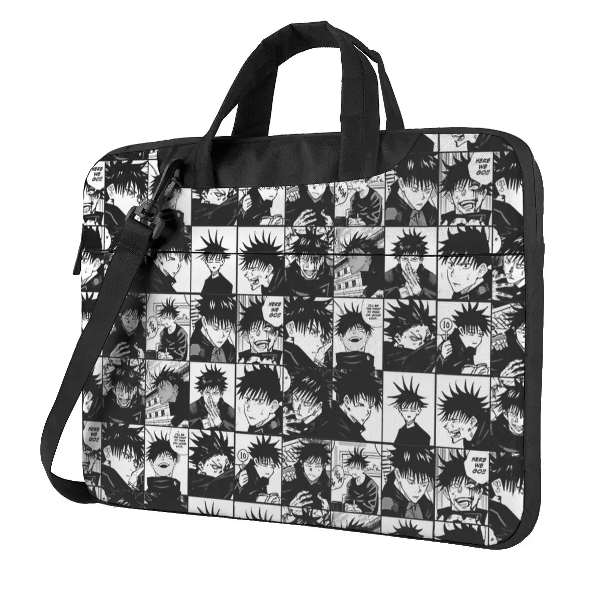 

Jujutsu Kaisen,Fushiguro Megumi Manga Collage Laptop Bag Case Protective Vintage Computer Bag Bicycle Crossbody Laptop Pouch