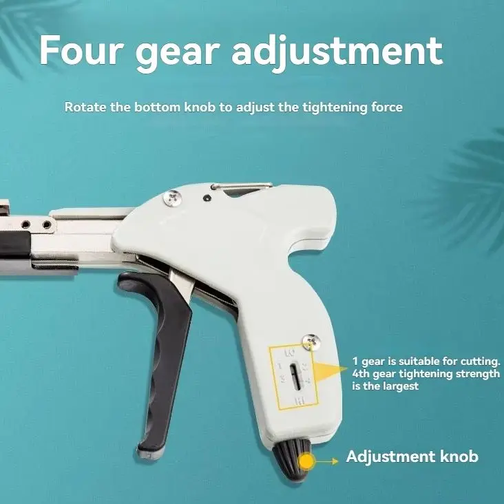 Metal Cable Tie Tightening Gun Automatic Tightening Cutting Ratchet Tightening Fastening Tool 304 Stainless Steel