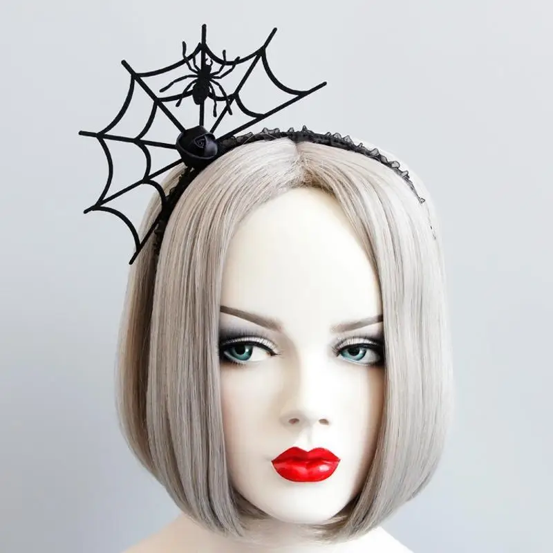 Halloween Spider Web Headband Gothic Spider Hair Hoop Funny Ghost Festival Carnival Party Costume Accessory For Women Girls