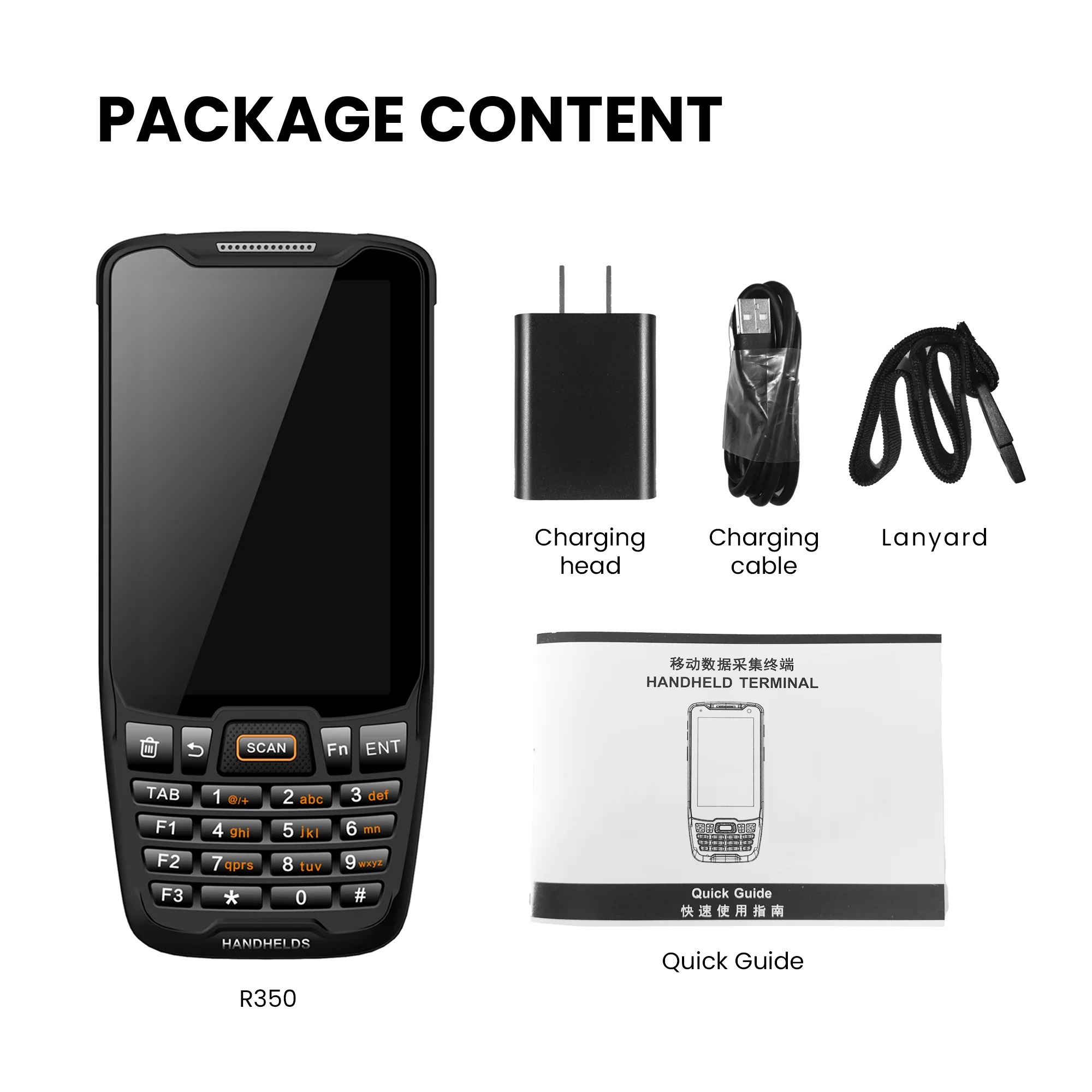 OEM R350 robuste PDA Honeywell Scan-Kamera 4-Zoll-Bildschirm 4000mAh Batterie Android 9 1d 2d Nano Sim Industrial Pdas