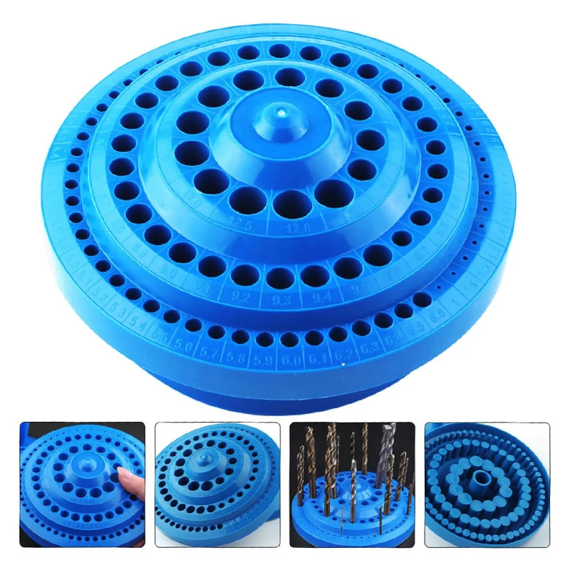 100 Hole 1-13mm Drill Storage Box Nail Drill Bits Storage Case Drill Case Rotating Tray Drill Bits Storage Bin Hardware Brackets