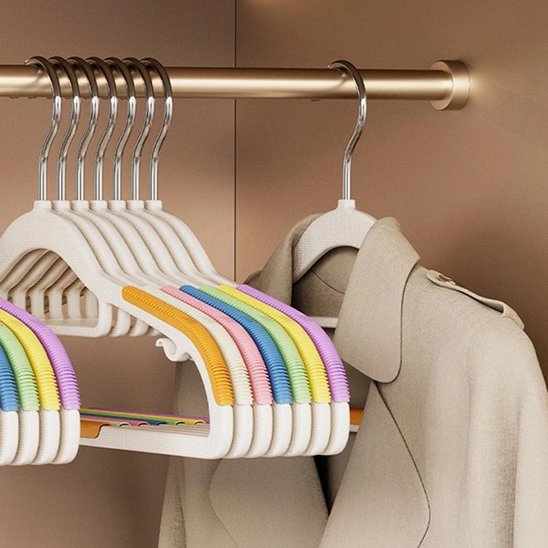 10pcs Plastic Hanger Non-marking Non-slip Hanger Protective Clothes Anti-shoulder Corner Drying Clothes, Hanging Clothes