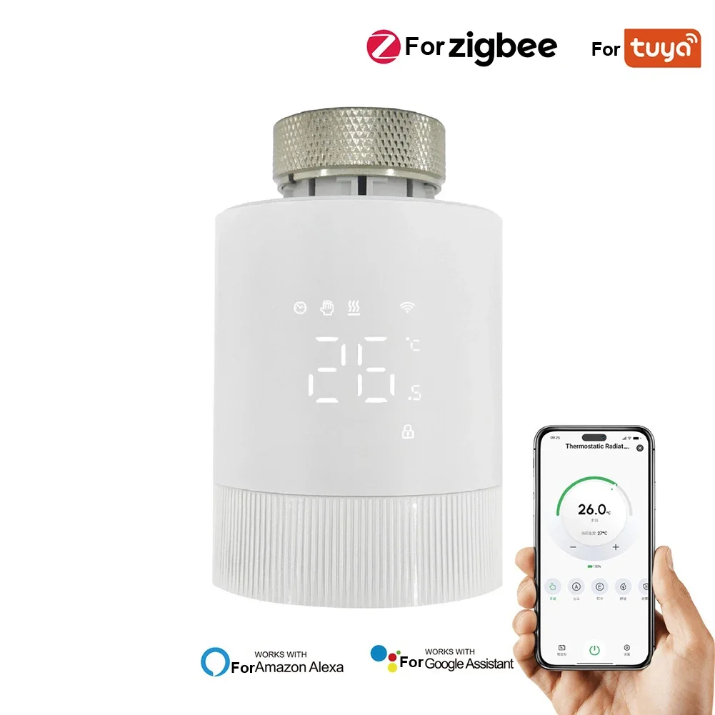 New For Tuya For Zigbee Thermostatic Radiator Valve Smart Thermostat Programmable Temperature Controller Voice Alexa-Google Home