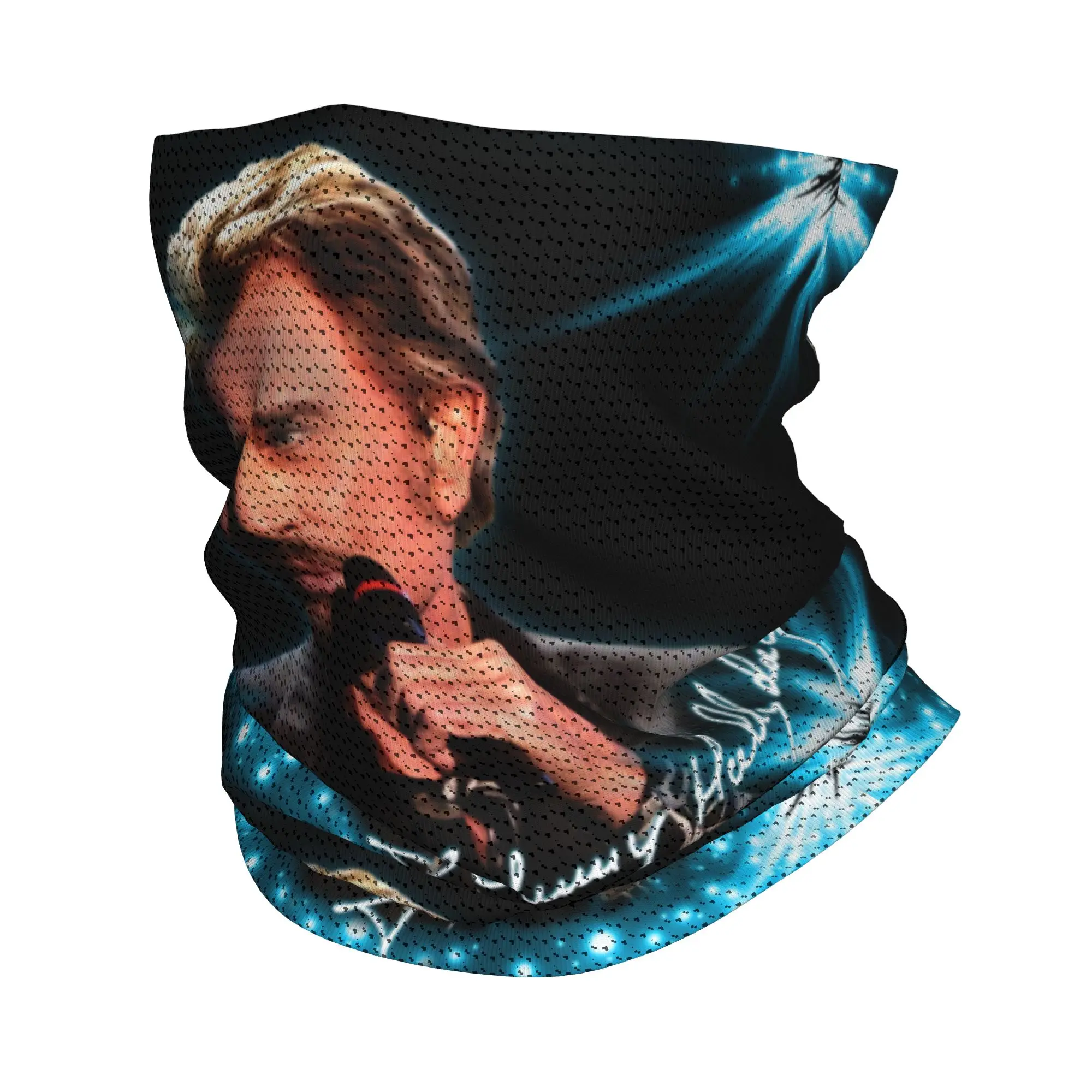 

Custom Johnny Hallyday French Rock Neck Gaiter Women Men UV Protection Winter France Singer Bandana Scarf for Cycling