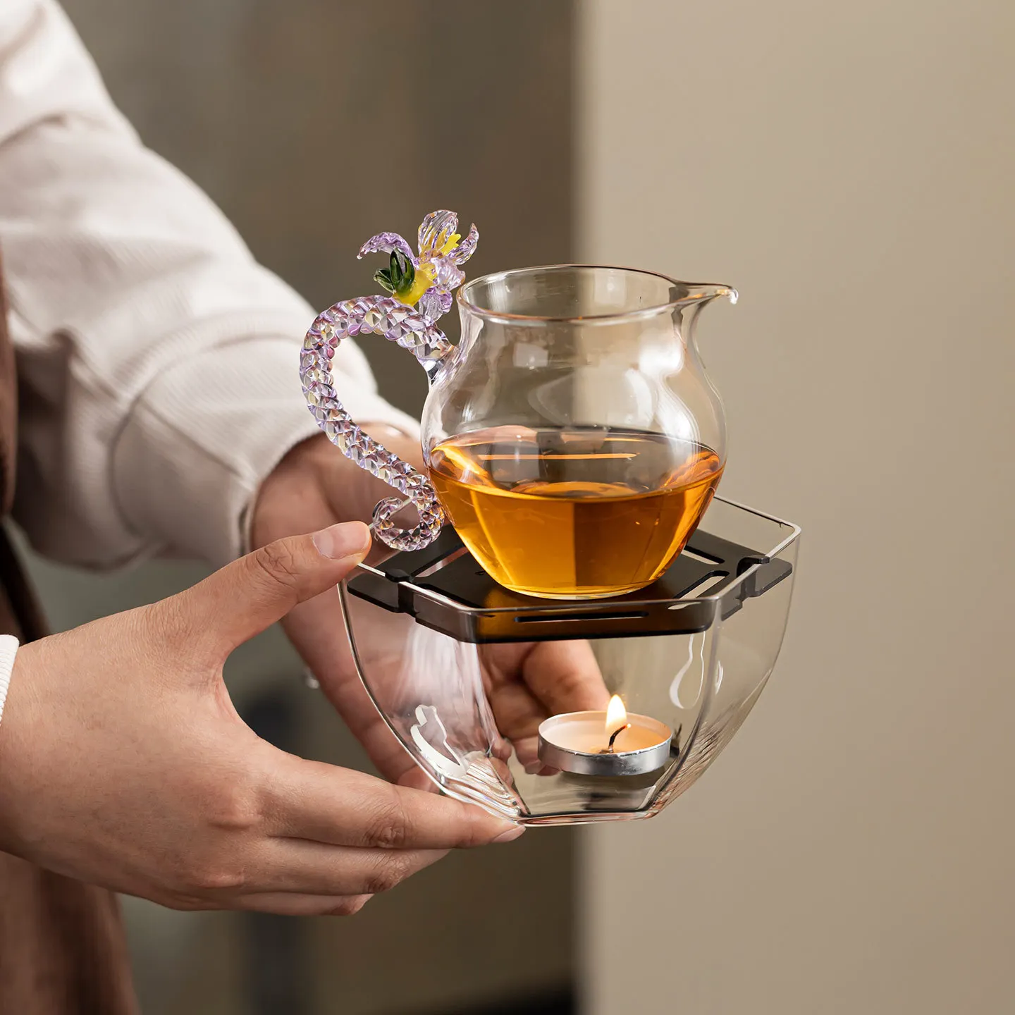Glass Iris Fair Cup for Home Heat-resistant Transparent Tea Sea Kung Fu Tea Set Accessories Tea Divider Public Cup Even Teacup