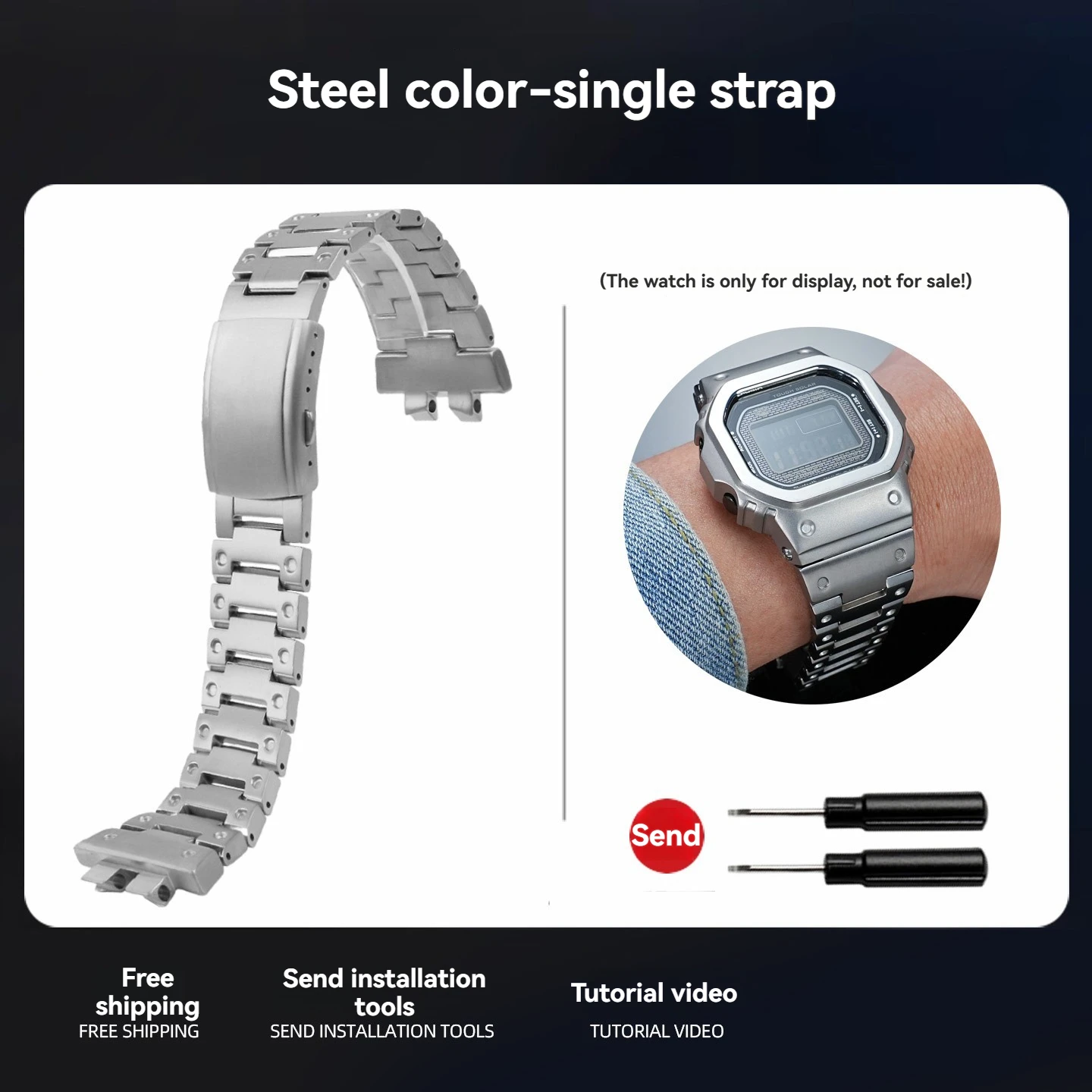 GMW-B5000 Titanium Alloy Mod Kit Strap+Case for Casio G-SHOCK 3459
