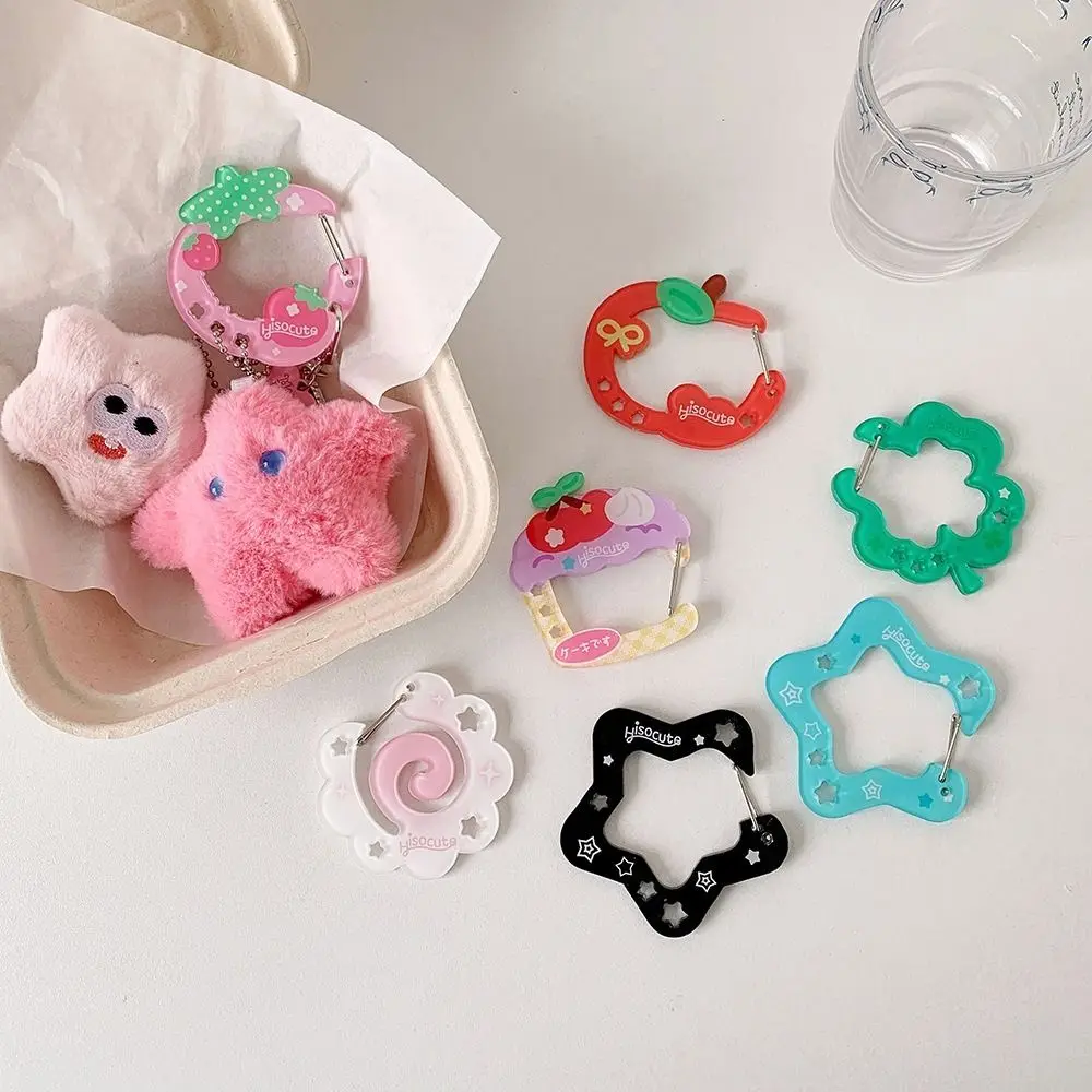 INS Acrylic Carabiner Fruit Cupcake Star Shaped Keychain Decor Key Ring Pendant Bag Charms
