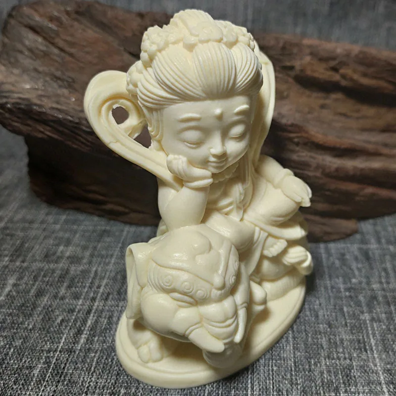 Puxian Bodhisattva Ornaments Ivory fruit carvingQVersion of Puxian Bodhisattva Car Decoration Zen Tea Ornaments Small Gifts Whol