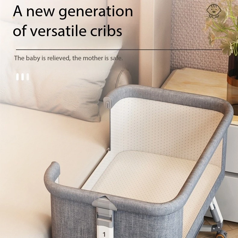 Przenośne, wielofunkcyjne łóżeczko dziecięce, składane łóżeczko dla noworodków, duże łóżko do łączenia, nowy projekt, przenośne łóżeczko mobilne.