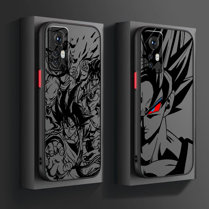 Luxury D-Dragon Ball Goku Frosted Translucent For Xiaomi Mi 13 12 12T 11T 11 11i 10T 10 9T Pro Lite Ultra 5G Funda Phone Case