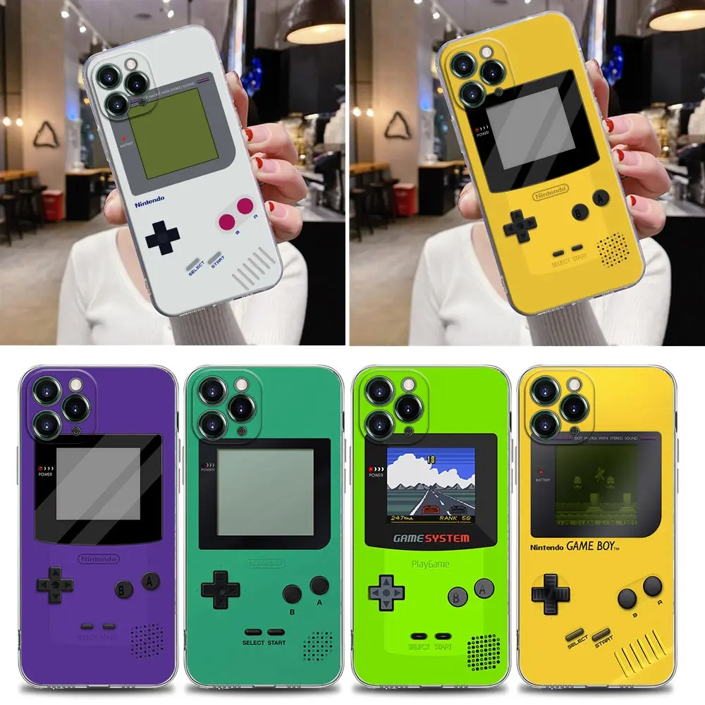 Retro Game Console Pictures Clear Case For iPhone 16 15 14 13 12 11 Pro Max Mini Xs XR X 7 8 16 Plus 6 Soft Cover Silicone Cases