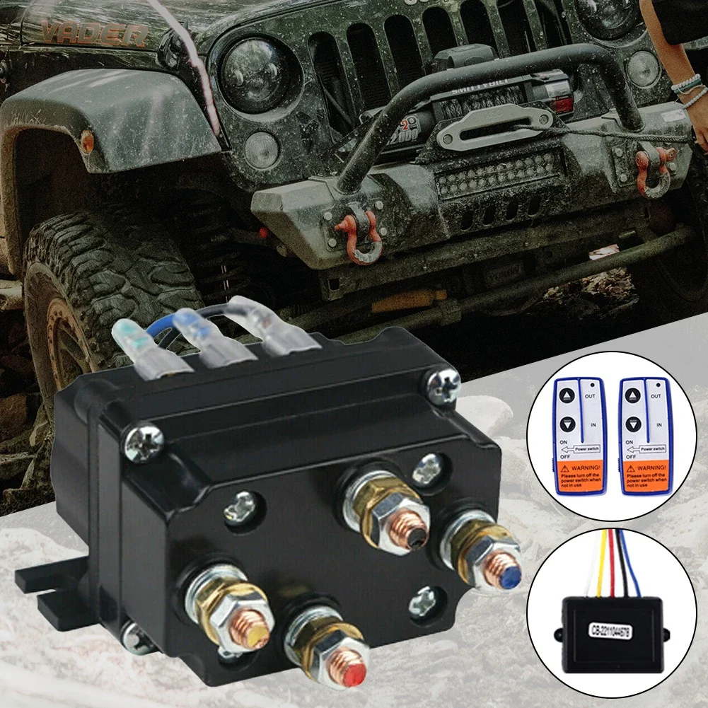 Solenoid Contactor 12V 250A Winch Control Relay Waterproof Winch Remote Contactor Winch Control Solenoid Relay for Jeep ATV SUV