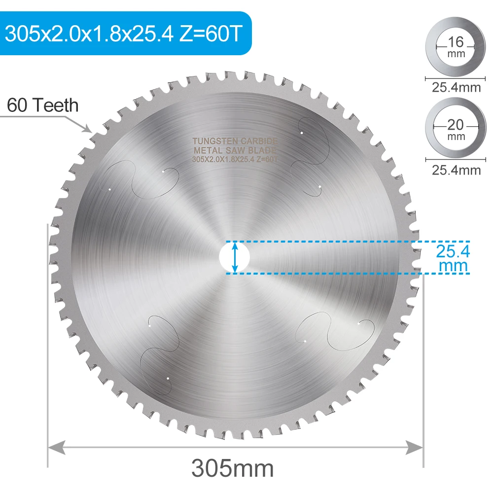 XCAN Metallschneideblatt 305–355 mm Kreissägeblatt für Aluminium, Eisen, Stahl, Metallbearbeitung, Trennscheibe, Sägescheibe – Detail 13