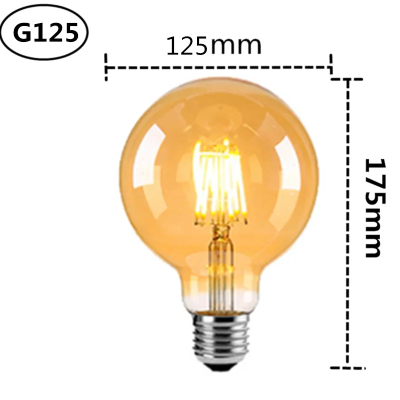 Edison Gloeilamp T45 St64 G80 G95 G125 4W 6W 8W 220V 110V Gloeidraad Led Lamp Retro E27 Warm Geel Woonkamer En Slaapkamer Licht
