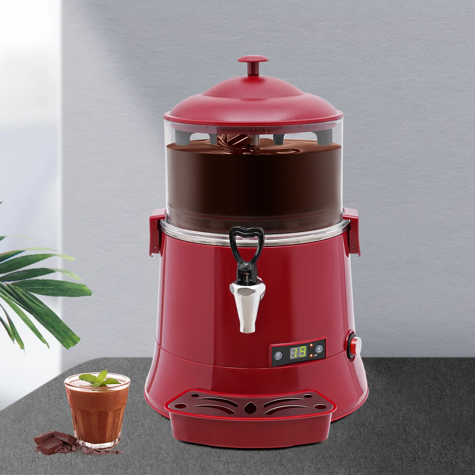 Hot Chocolate Machine, 5L Commercial Hot Chocolate Machine Maker, Hot Beverage Warmer for Heating Chocolate Coffee Milktea