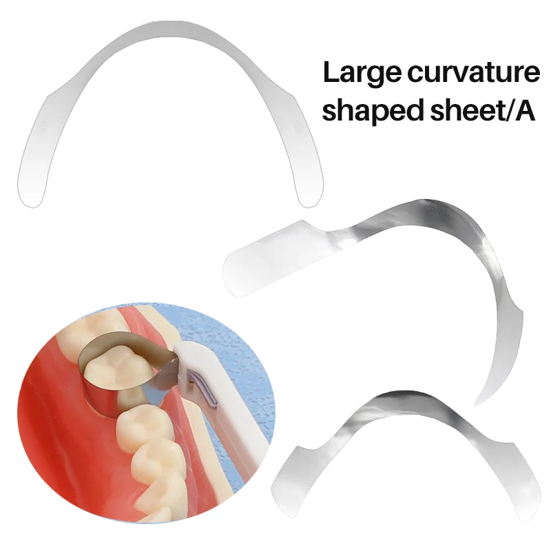 20Pcs/Bag Dental Matrix Bands Tofflemire Stuck Gingival Wall Lift Large Curvature Sectional Matrices Tooth Restorative