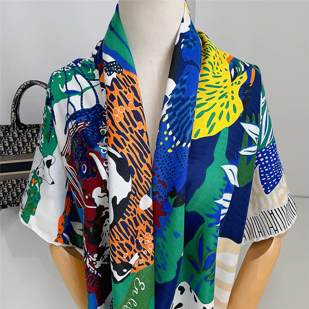 

Women's Elegant Faux Silk Wool Scarf 130x130cm Large Soft High-End Gift for Her Versatile Office Daily Travel Party Wear