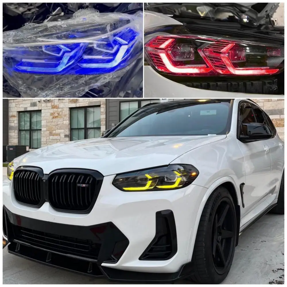 CSL-Placas LED de ojo de ángel amarillo DRL para BMW, Faro de circulación diurna azul y roja, para 2022, 2023, X3, X3M, G01, X4, X4M, G02, F97, LCI