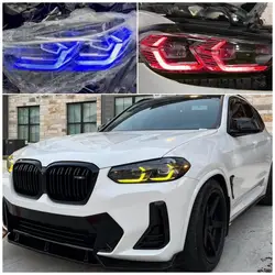 CSL Yellow Angel Eye DRL LED Boards For 2022 2023 BMW X3 X3M G01 X4 X4M G02 F97 LCI Headlight Blue Daytime Running Light Red
