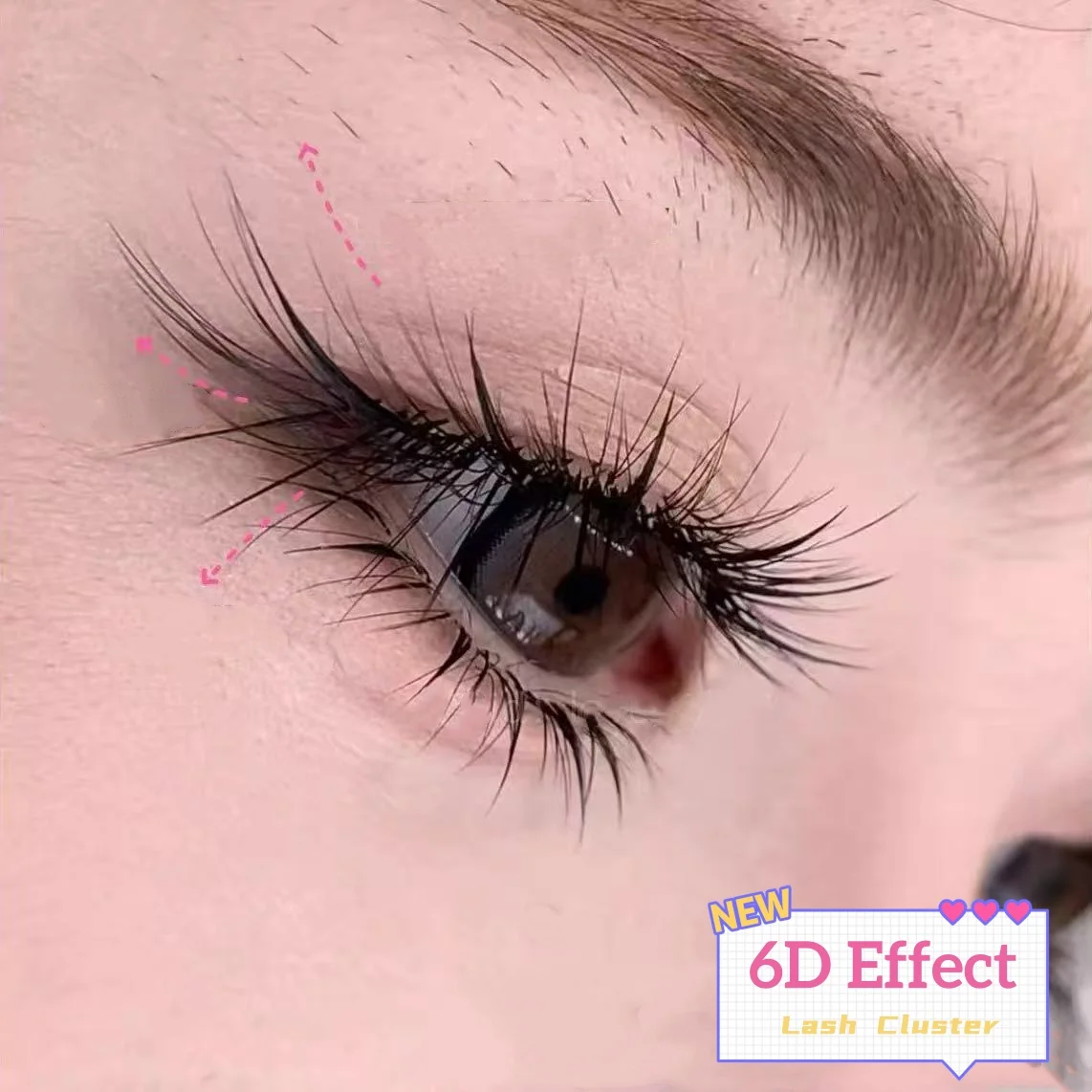 WINKLURE 10 Reihen D-Curl Manga Wimpern-Cluster, Fox Cat Cluster Wimpern, Natürlicher Look, Cosplay Anime-Stil Wimpernverlängerungen, Flauschig – Detail 8